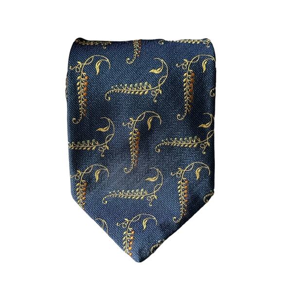 Robert talbott best of class navy blue gold grape vine men’s silk tie wine gift - Picture 1 of 15